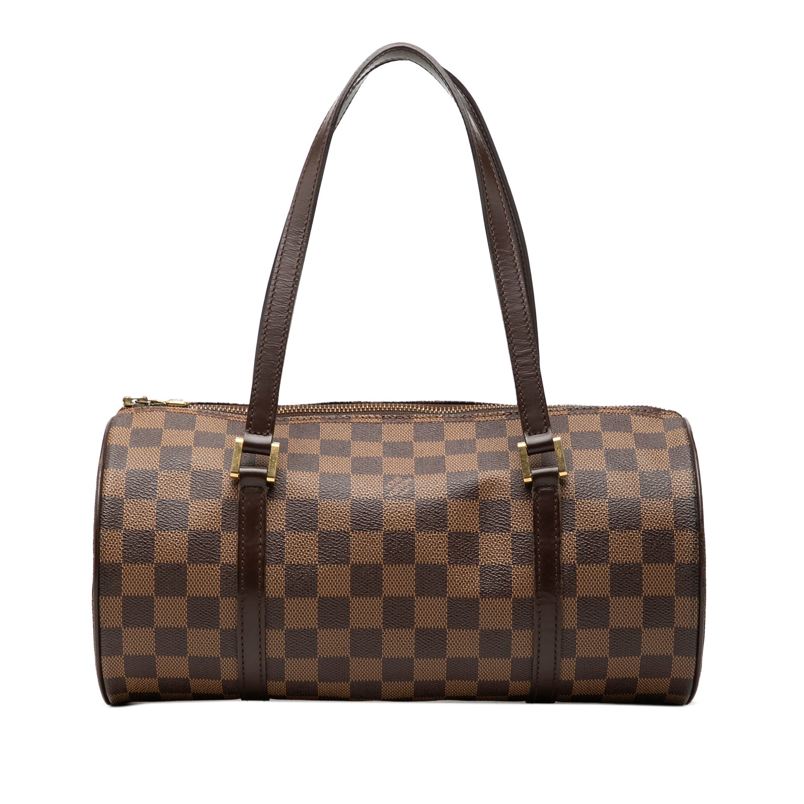 Louis Vuitton Papillon 30 shoulder bag in Damier Ebene canvas: Louis Vuitton Papillon 30 shoulder bag in Damier Ebene canvas Louis Vuitton Papillon 30 in Damier Ebene canvas with flat leather shoulder straps and a top zip closure. This brown bag is made in France
