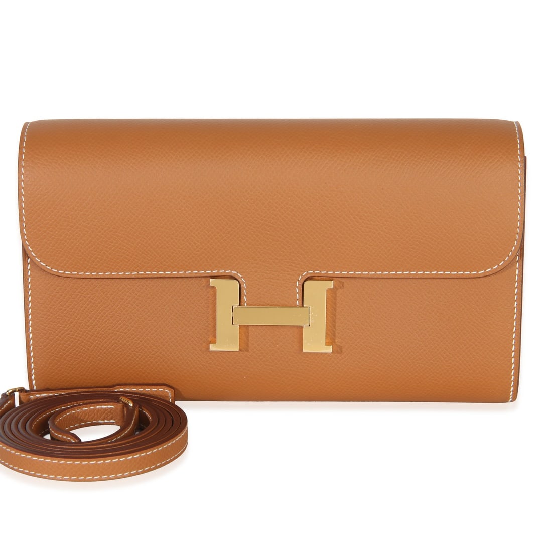 Hermes Constance Long Wallet To Go Epsom Leather Gold Tone: Hermes Constance Long Wallet To Go Epsom Leather Gold Tone Hermes Constance Long Wallet To Go in brown Epsom leather with gold-tone hardware. This unisex wallet features a magnetic snap closure, leath