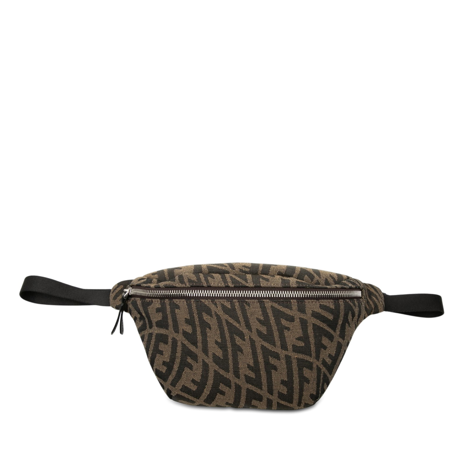 Fendi Zucchino Waist Bag in Beige Canvas and Leather: Fendi Zucchino Waist Bag in Beige Canvas and Leather Fendi Zucchino canvas belt bag with leather trim and a top zip closure. The design includes an adjustable flat waist strap and an interior zip pock