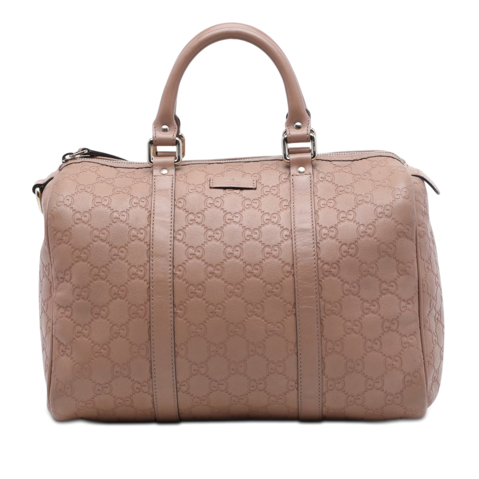 Gucci Joy Boston Bag Medium Brown Guccissima Leather: Gucci Joy Boston Bag Medium Brown Guccissima Leather A Gucci Medium Guccissima Joy Boston Bag crafted in brown embossed leather. This Boston-style bag features rolled leather handles, a top zip closur