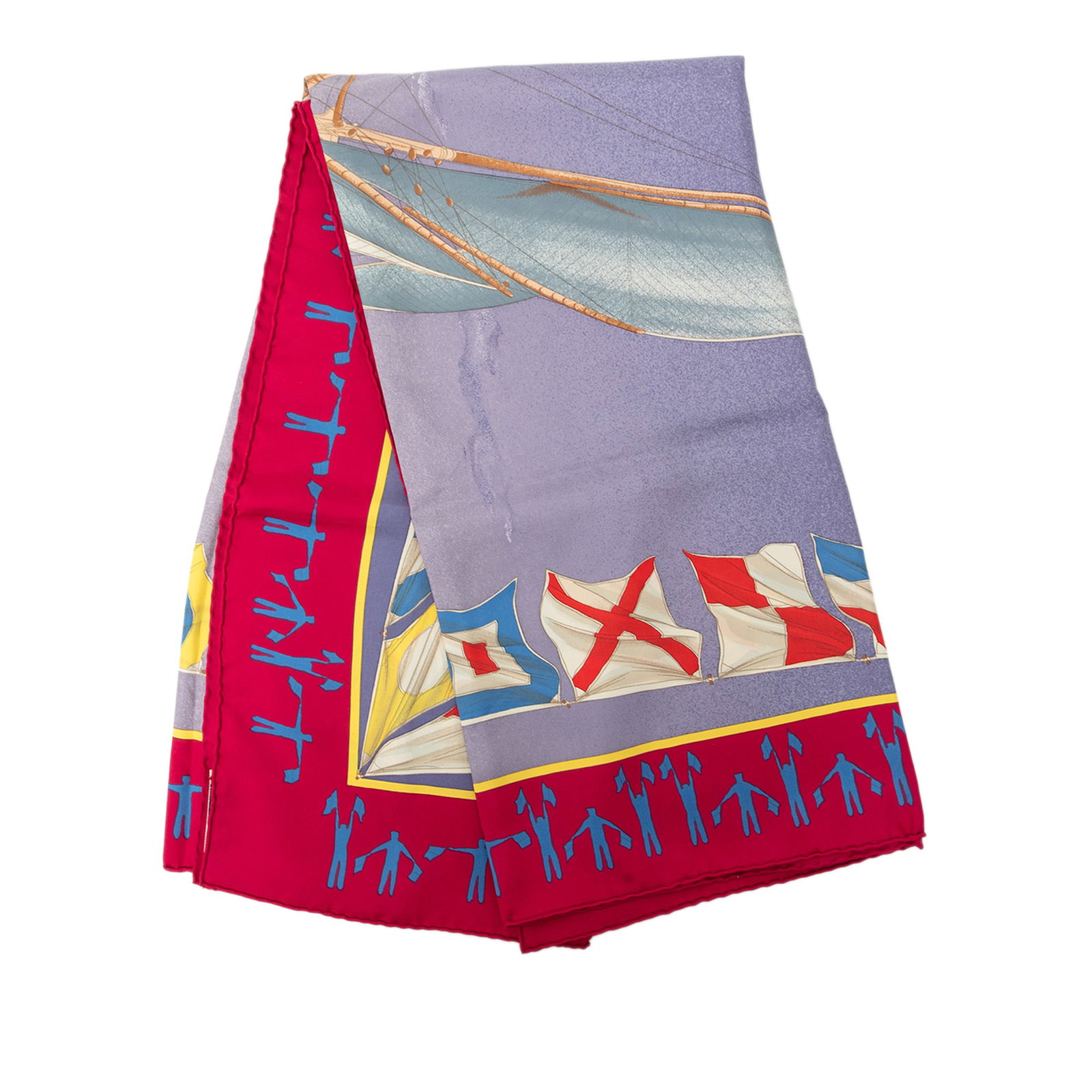 Hermes En Course 90 Silk Scarf Purple France: Hermes En Course 90 Silk Scarf Purple France Hermes En Course Silk Scarf 90 in purple with the En Course print. Crafted from 100% silk and made in France. Condition AB. Exterior front shows staining. 