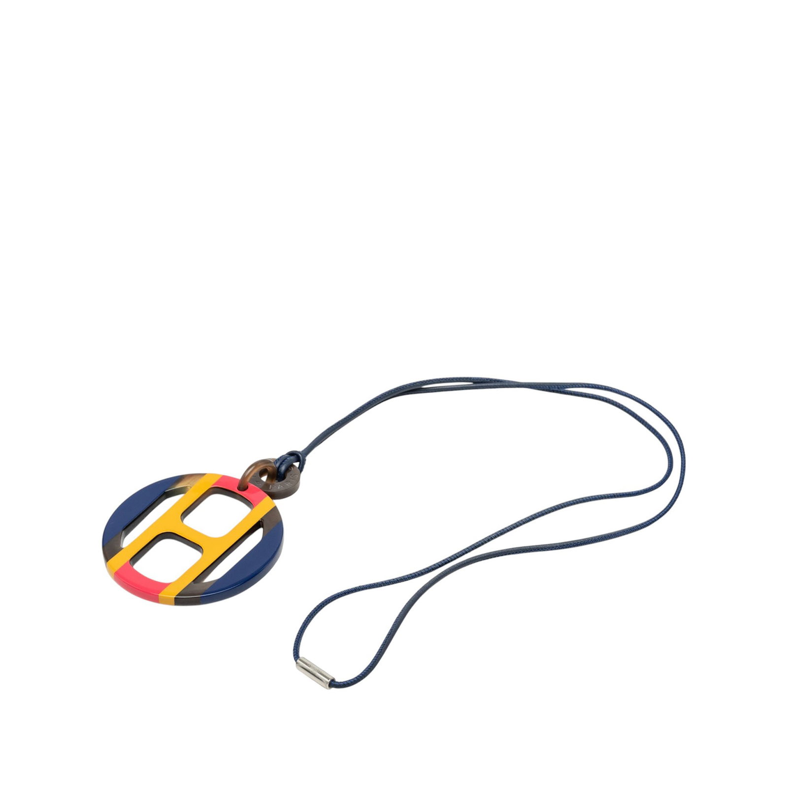 Hermes H Equipe Pendant Necklace in Lacquered Horn (1 of 6)