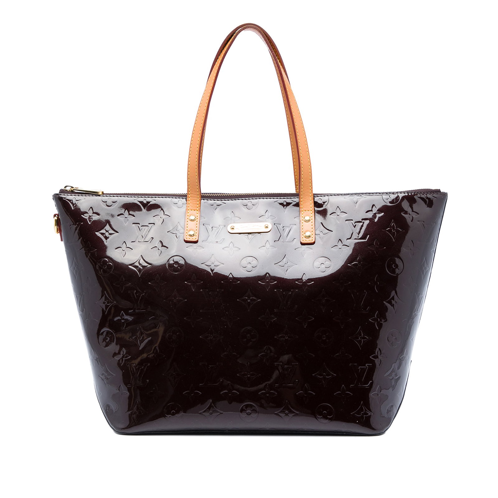 Louis Vuitton Bellevue GM Monogram Vernis Leather Shoulder Bag: Louis Vuitton Bellevue GM Monogram Vernis Leather Shoulder Bag Louis Vuitton Monogram Vernis Bellevue GM handbag crafted in leather with flat vachetta leather shoulder straps, a top zip closure, and i