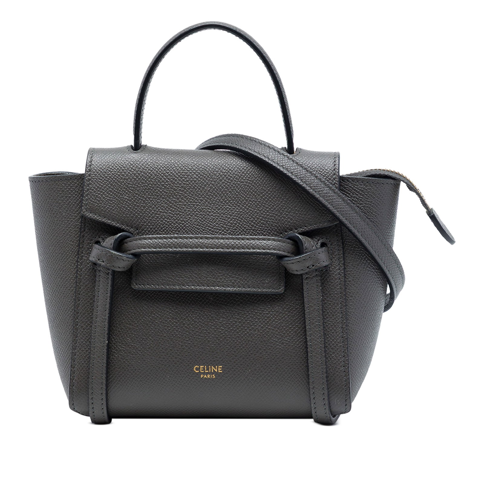 Celine Pico Belt Bag in Gray Grained Calfskin Leather (1 of 6)