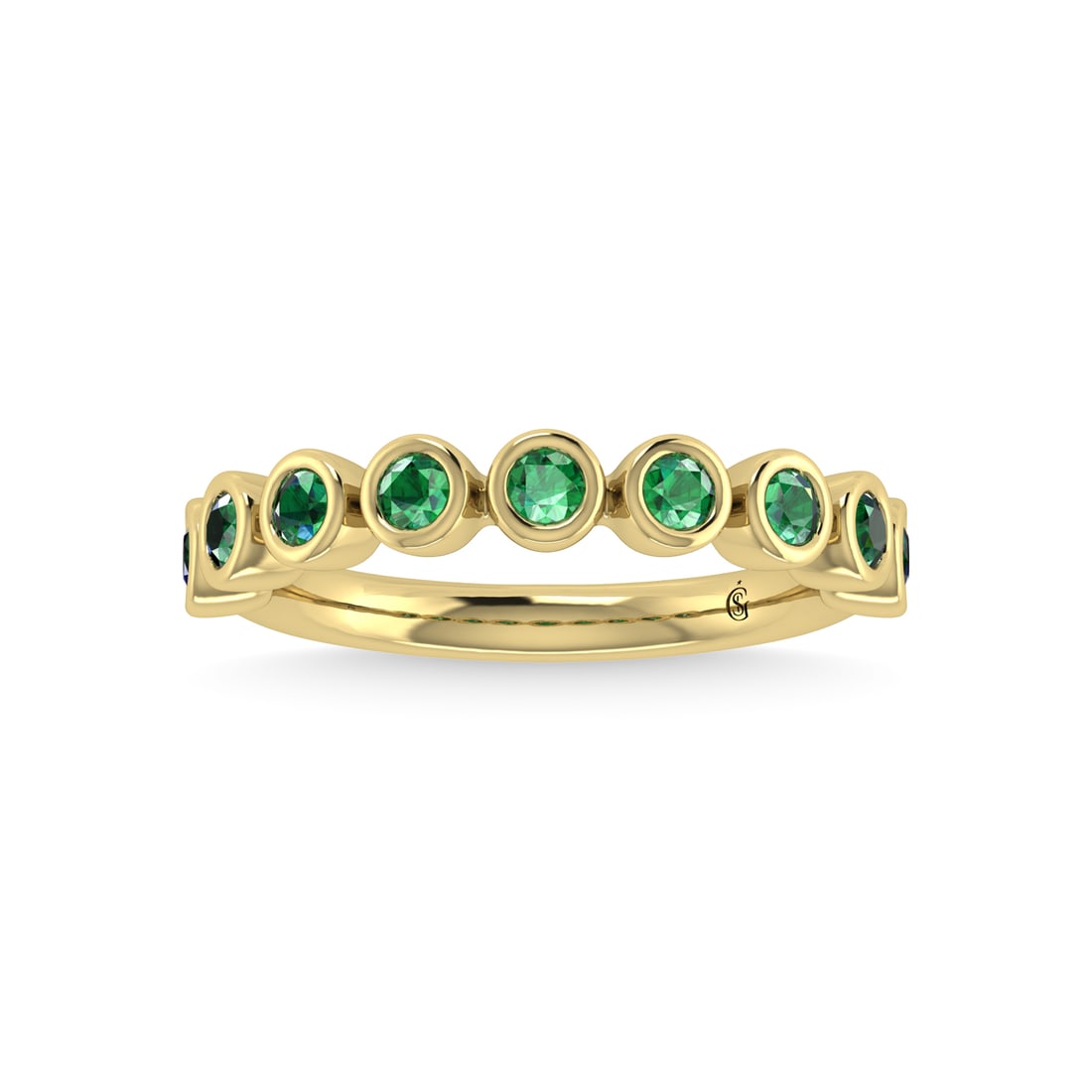 14K Yellow Gold Emerald 3/8 Ct.Tw. Stackable Band (1 of 4)