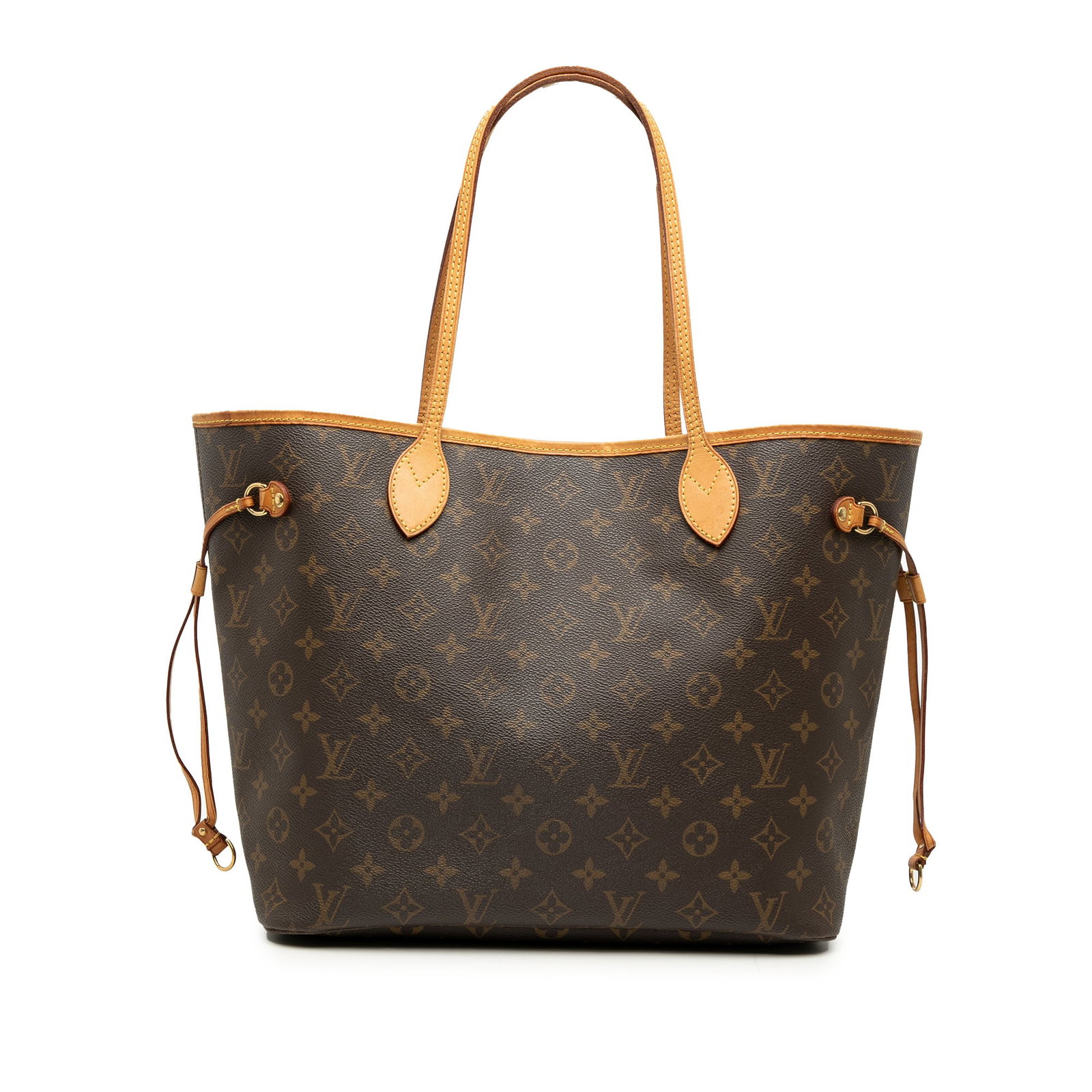 Louis Vuitton Neverfull MM Monogram Canvas Tote Bag: Louis Vuitton Neverfull MM Monogram Canvas Tote Bag Louis Vuitton Monogram Neverfull MM tote bag with a monogram canvas body, vachetta leather trim, flat vachetta leather handles, an open top with lob