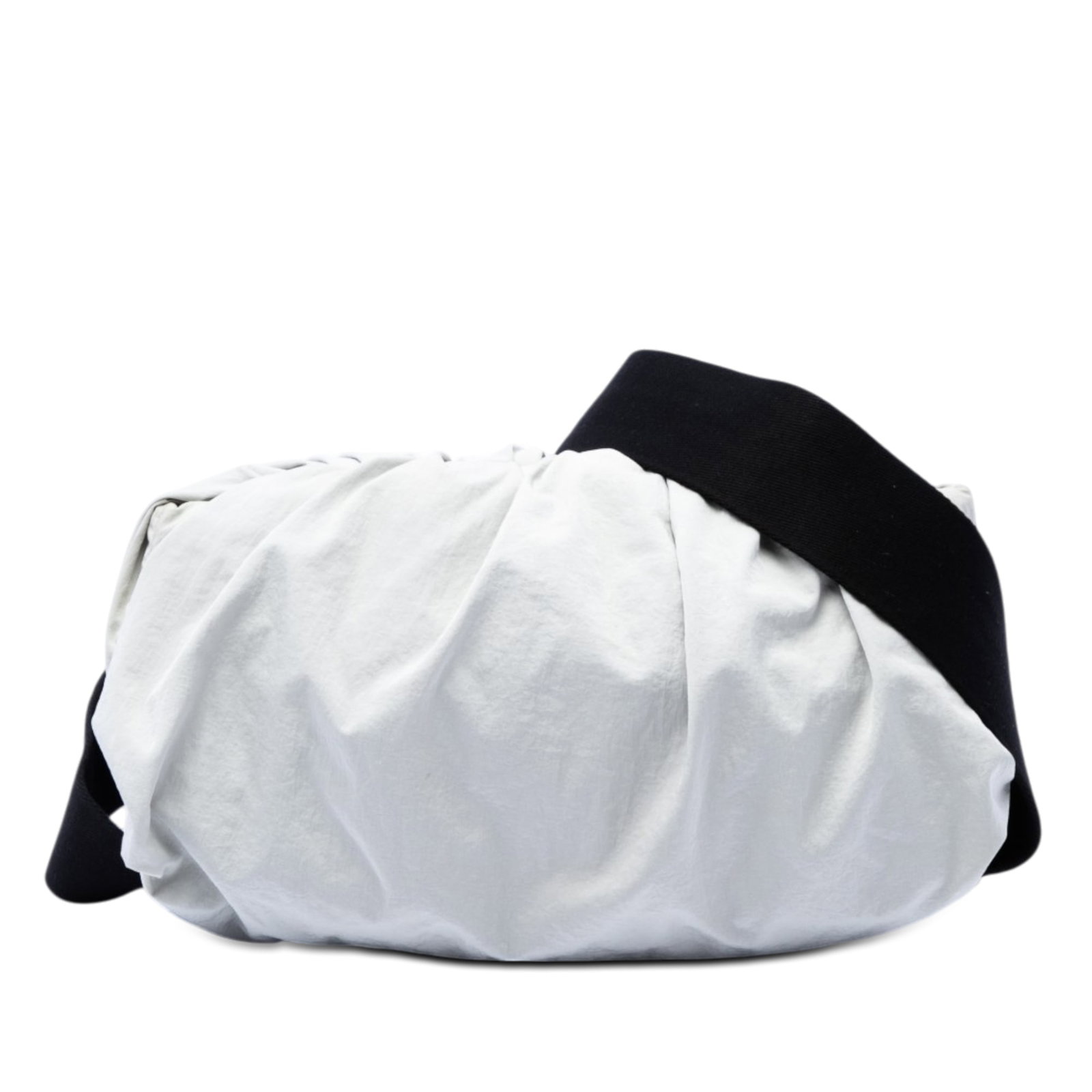 Bottega Veneta The Body Pouch Nylon Crossbody Bag White: Bottega Veneta The Body Pouch Nylon Crossbody Bag White A Bottega Veneta The Body Pouch crossbody bag crafted in nylon with a soft, structured silhouette. It features an adjustable flat canvas strap, 
