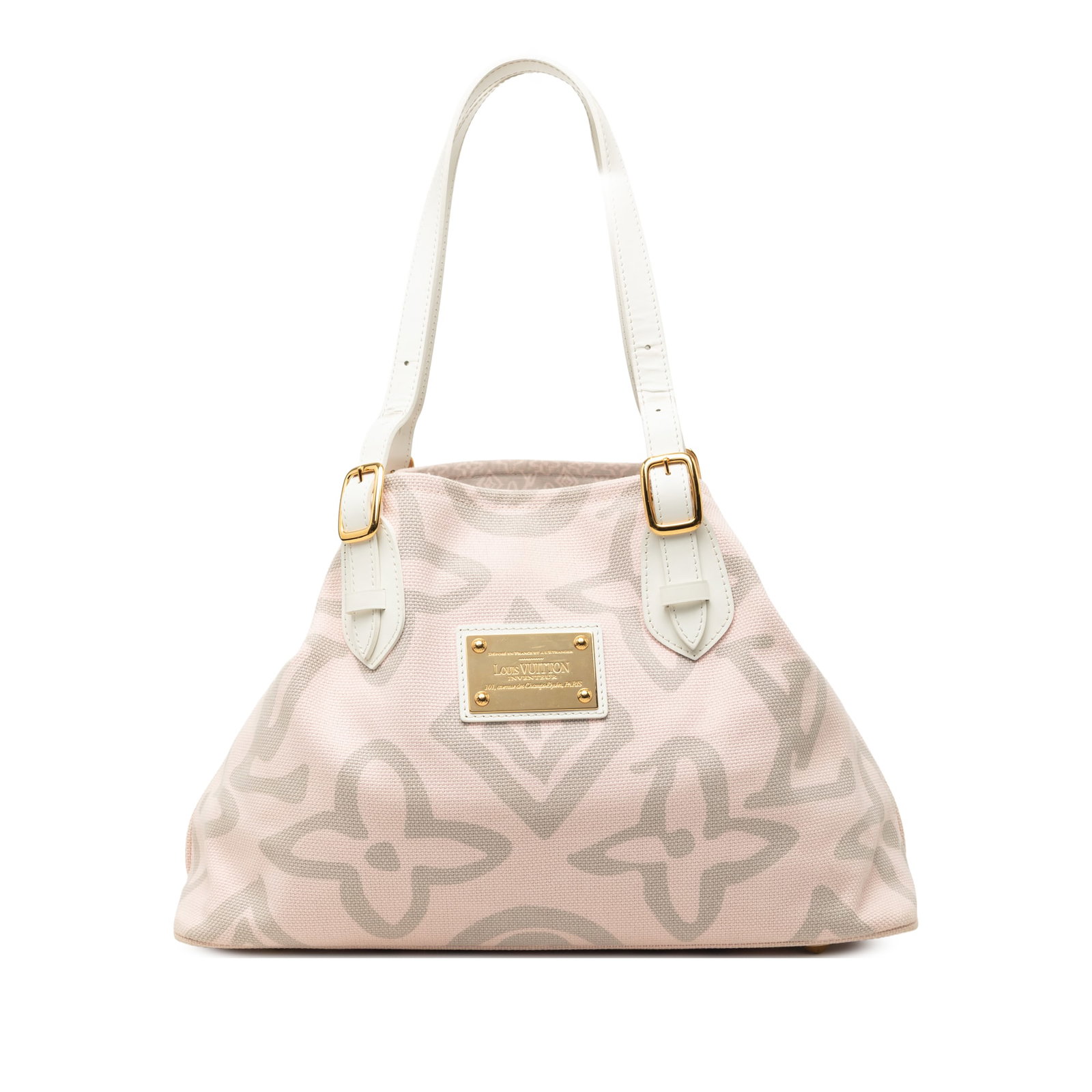 Louis Vuitton Tahitienne Cabas PM Monogram Tote Bag: Louis Vuitton Tahitienne Cabas PM Monogram Tote Bag Louis Vuitton Monogram Tahitienne Cabas PM tote bag in pink fabric with flat leather straps, an open top, and interior zip and slip pockets. Made in