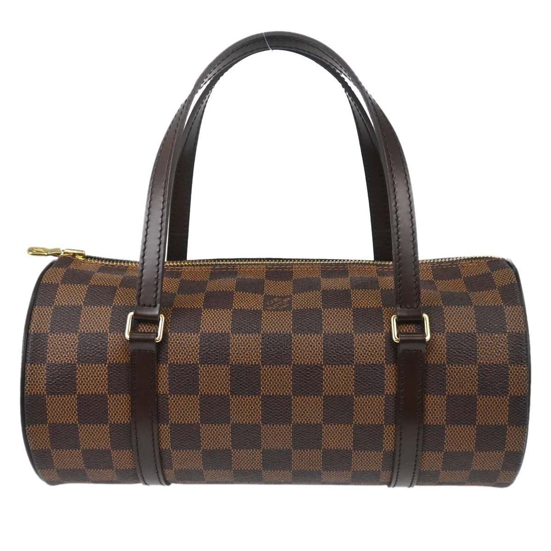 Louis Vuitton Papillon 26 Brown Damier Handbag N51304: Louis Vuitton Papillon 26 Brown Damier Handbag N51304 Louis Vuitton Damier Papillon 26 handbag in Ebene brown Damier canvas and leather, featuring a zipper closure, leather lining, and leather handle/