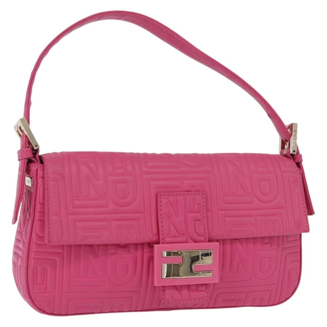 FENDI Mamma Baguette Leather Shoulder Bag Pink Gold Repainted: FENDI Mamma Baguette Leather Shoulder Bag Pink Gold Repainted Fendi Mamma Baguette shoulder bag in pink leather with gold-tone accents. This women's bag includes a dust bag and has been customized wit
