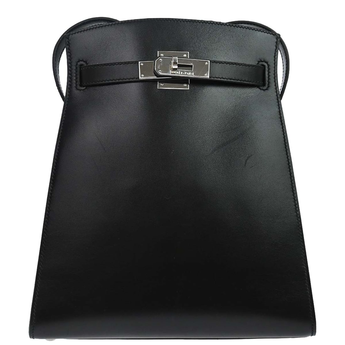 Hermes Kelly Sport MM Black Box Calf Shoulder Bag: Hermes Kelly Sport MM Black Box Calf Shoulder Bag Hermes Kelly Sport MM shoulder bag in black box calf leather with a turn-lock closure and gold-color hardware. Designed with a shoulder strap, leather