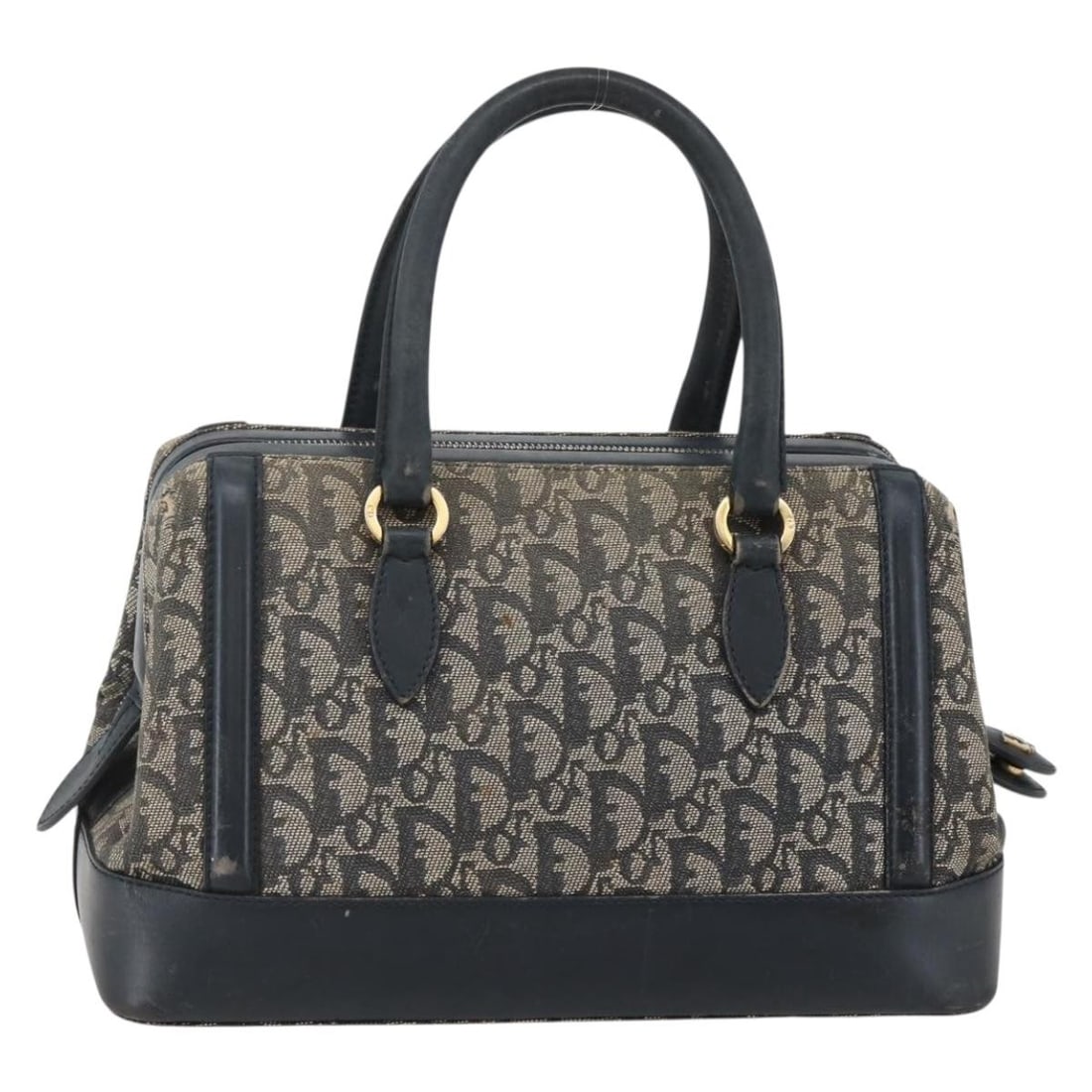 Christian Dior navy and gold Trotter canvas handbag: Christian Dior navy and gold Trotter canvas handbag Christian Dior handbag in navy and gold Trotter canvas, made in Italy. This women's bag includes only the item shown; item box and dust bag are not 