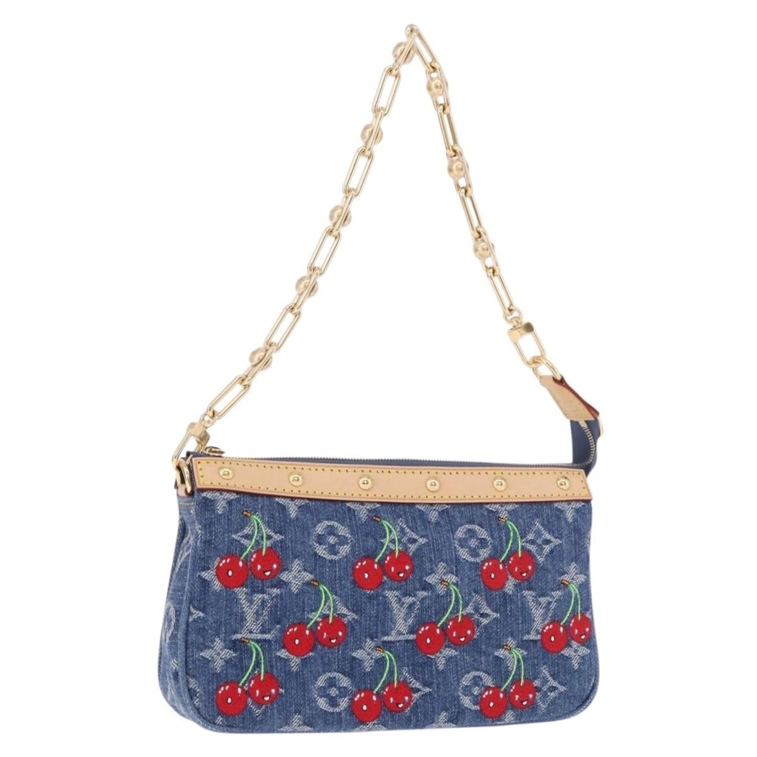 LOUIS VUITTON M13994 accessory pouch in Monogram Cherry Blossom canvas: LOUIS VUITTON M13994 accessory pouch in Monogram Cherry Blossom canvas Louis Vuitton accessory pouch in Monogram Cherry Blossom canvas with a blue monogram exterior. Made in France, this women's Poche