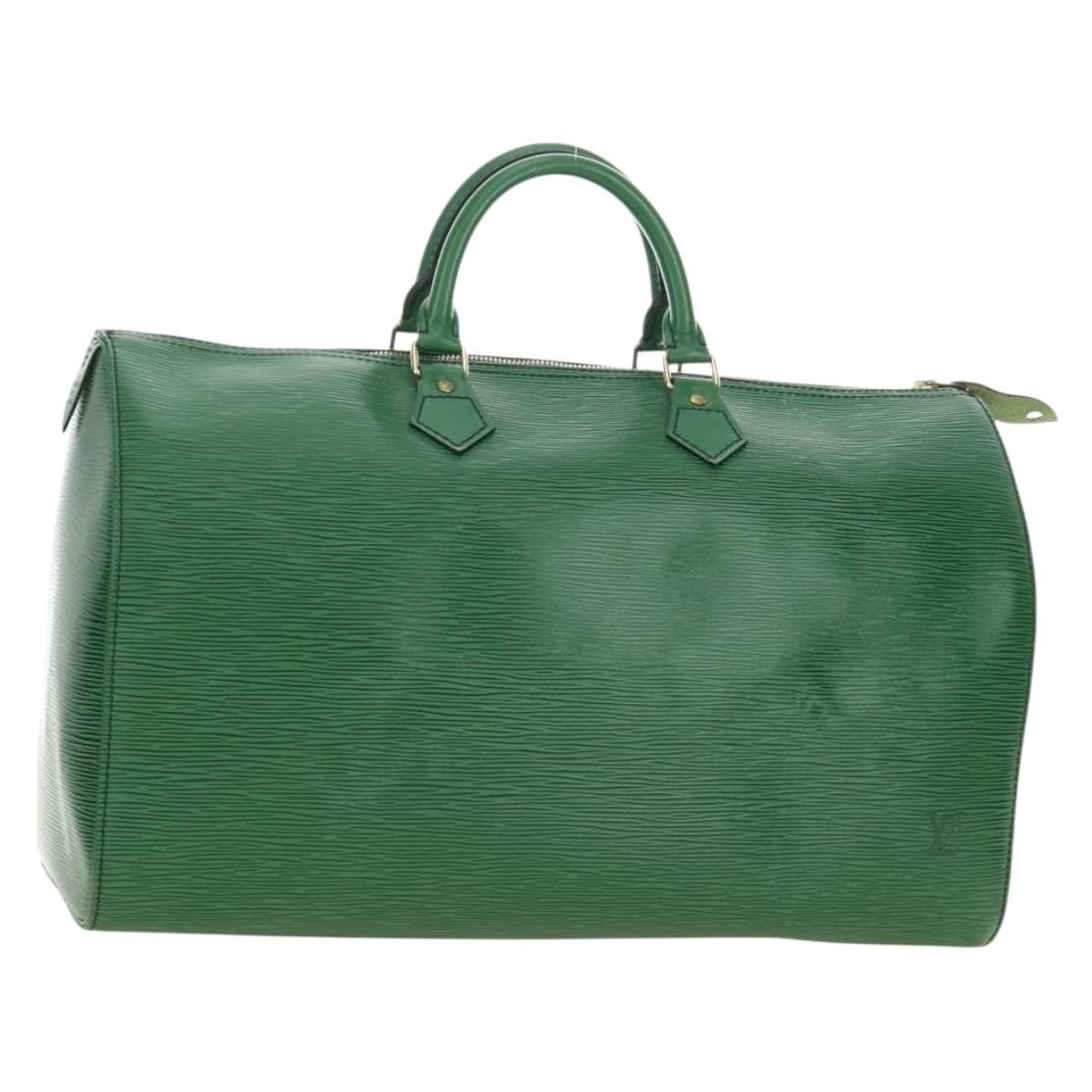 Louis Vuitton M42984 Speedy 40 Epi Leather Handbag Green: Louis Vuitton M42984 Speedy 40 Epi Leather Handbag Green Louis Vuitton Epi Speedy 40 handbag in green Epi leather. This women's handbag is made in France and includes a dust bag. Condition is B with r