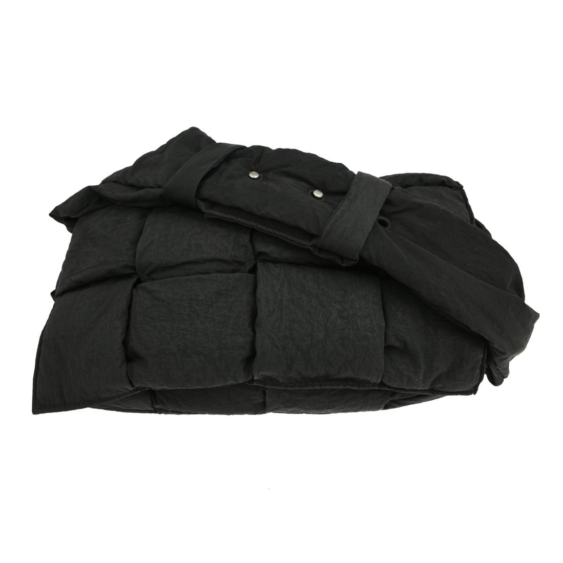 Bottega Veneta Padded Tech Cassette Black Nylon Bag: Bottega Veneta Padded Tech Cassette Black Nylon Bag A Bottega Veneta Padded Tech Cassette bag in black nylon, designed for women. Made in Italy, this piece is presented in good condition with light sc