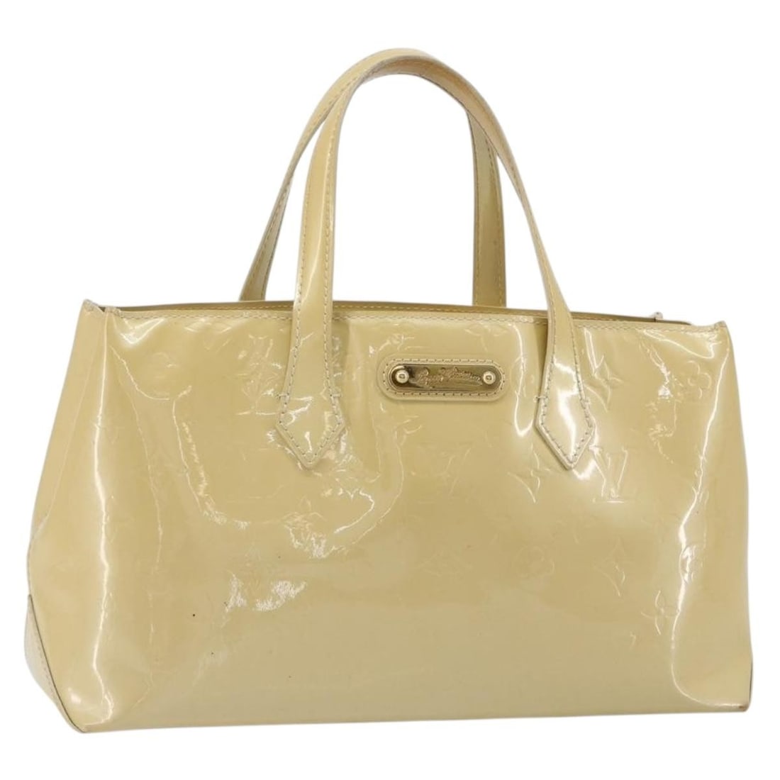 Louis Vuitton M91642 Wilshire PM Vernis patent leather handbag Rose Flow Lantern (1 of 18)