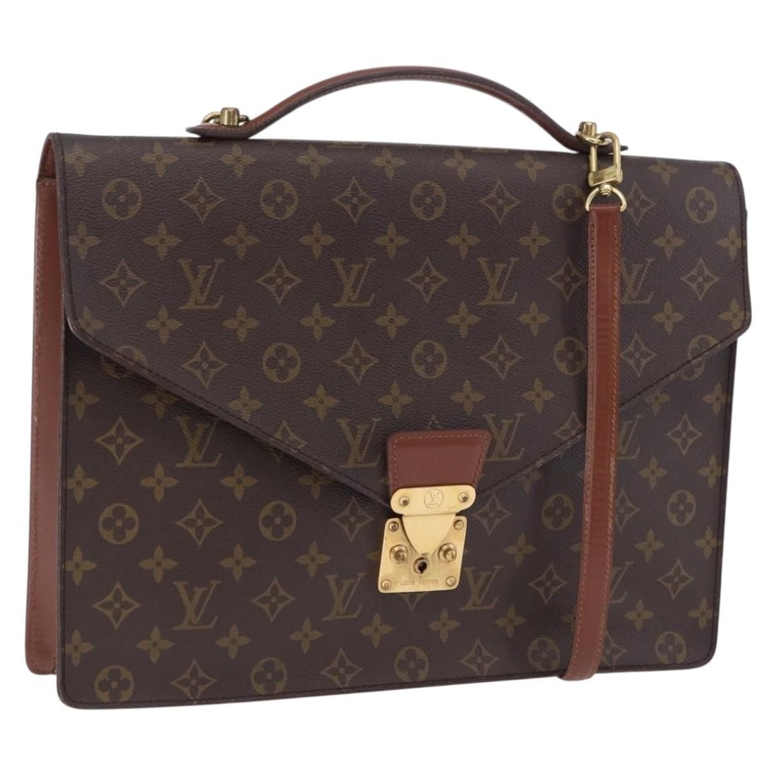 Louis Vuitton M53338 Porte Documents Bandouliere Monogram Business Bag: Louis Vuitton M53338 Porte Documents Bandouliere Monogram Business Bag Louis Vuitton Porte Documents Bandouliere business bag in Monogram canvas with a shoulder strap. Made in France, this heavily use