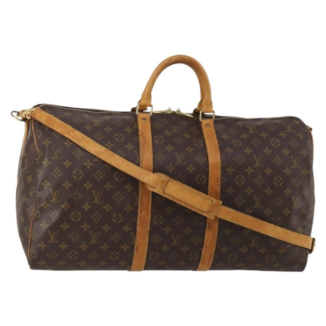 Louis Vuitton M41414 Keepall Bandouliere 55 Monogram Boston Bag: Louis Vuitton M41414 Keepall Bandouliere 55 Monogram Boston Bag Authentic Louis Vuitton Keepall Bandouliere 55 Boston bag in Monogram canvas. This travel bag includes a shoulder strap and is made in F