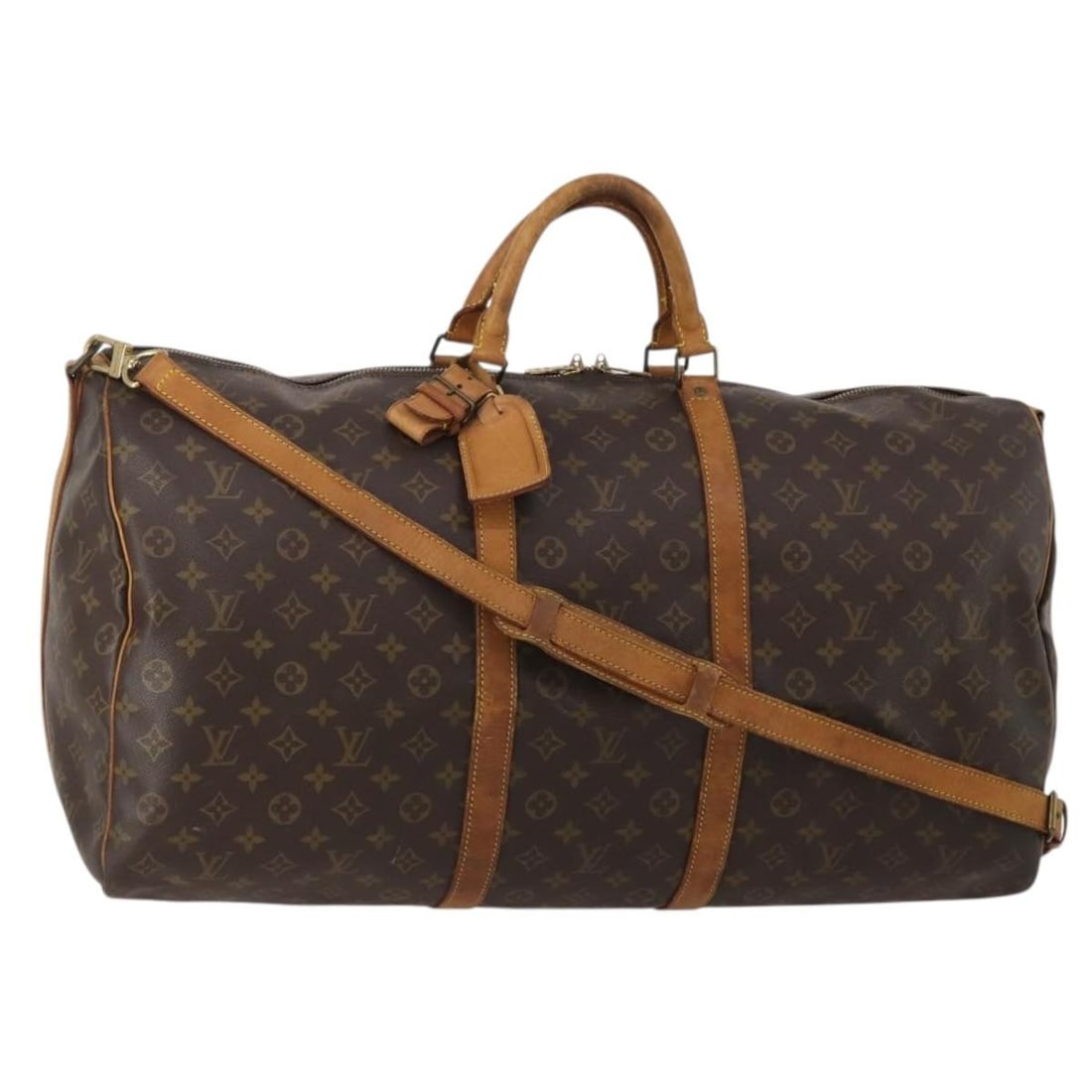Louis Vuitton M41412 Keepall Bandouliere 60 Monogram Canvas Boston Bag: Louis Vuitton M41412 Keepall Bandouliere 60 Monogram Canvas Boston Bag Authentic Louis Vuitton Keepall Bandouliere 60 Boston bag in Monogram canvas. This travel bag includes a name tag, poignee, and s