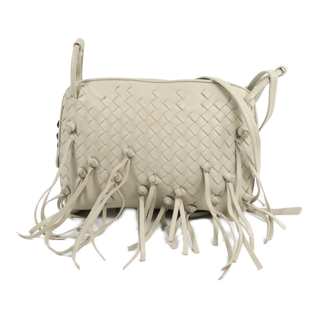 Bottega Veneta 245354 Nodini Intrecciato lambskin shoulder bag Light Stone (1 of 14)