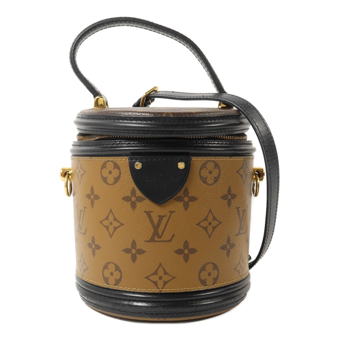 Louis Vuitton Cannes M43986 2 Way Bag Monogram Reverse Brown: Louis Vuitton Cannes M43986 2 Way Bag Monogram Reverse Brown Louis Vuitton Cannes 2-way shoulder bag in Monogram Reverse PVC coated canvas with a brown colorway. This women's bag features a structured