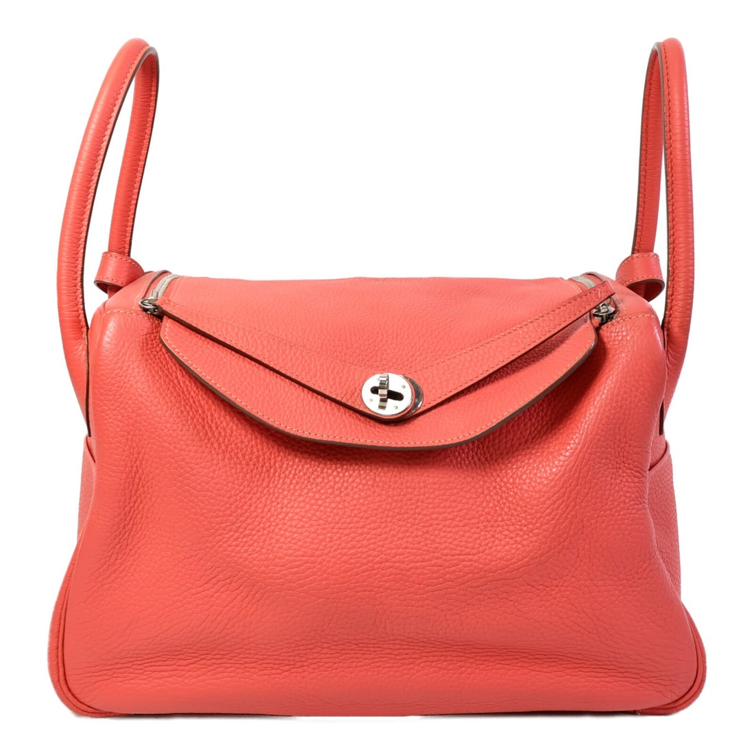 Hermes Lindy 34 Clemence 2 Way Shoulder Bag Rose Jaipur PHW: Hermes Lindy 34 Clemence 2 Way Shoulder Bag Rose Jaipur PHW Hermes Lindy 34 2-way shoulder handbag in Rose Jaipur Clemence leather with palladium-tone hardware. Made in France, this women's bag featur