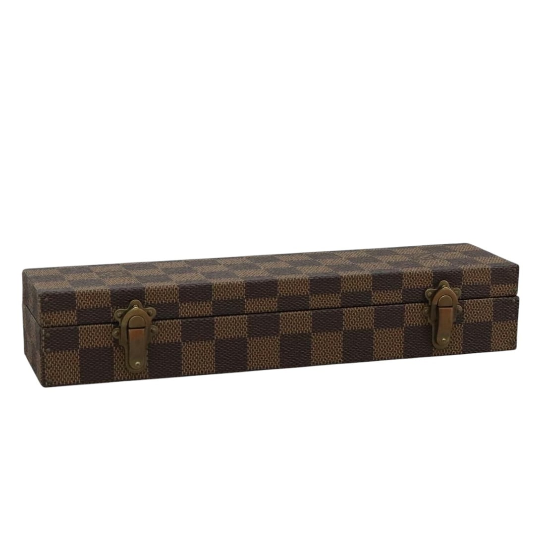 Louis Vuitton Damier Ebene Canvas Watch Accessory Case France: Louis Vuitton Damier Ebene Canvas Watch Accessory Case France Louis Vuitton accessory case in Damier Ebene canvas, made in France. This compact case is designed in a slim rectangular form and shows li