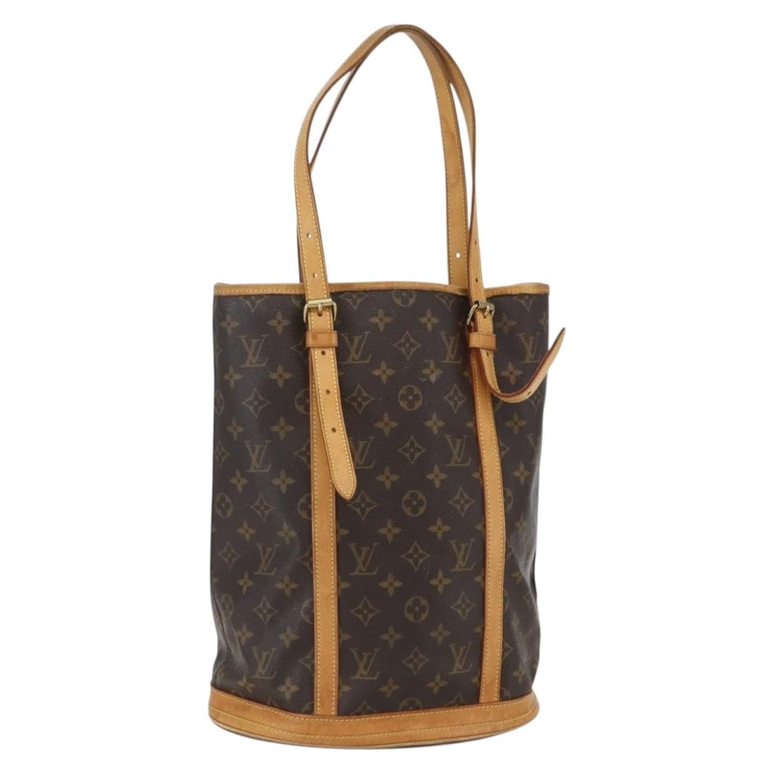 Louis Vuitton M42236 Monogram Canvas GM Bucket Shoulder Bag: Louis Vuitton M42236 Monogram Canvas GM Bucket Shoulder Bag Louis Vuitton Monogram Bucket GM shoulder bag in monogram canvas, made in France. This women's shoulder bag shows heavy use with visible wea
