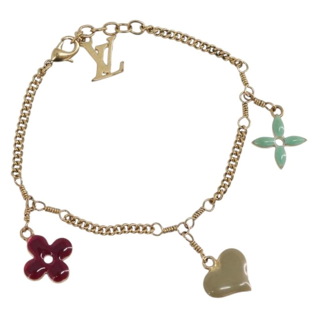 Louis Vuitton M65591 Sweet Monogram Bracelet Gold Tone Metal: Louis Vuitton M65591 Sweet Monogram Bracelet Gold Tone Metal Louis Vuitton Sweet Monogram bracelet in gold tone metal. This women's bracelet is made in France and comes with a dust bag and item box. C