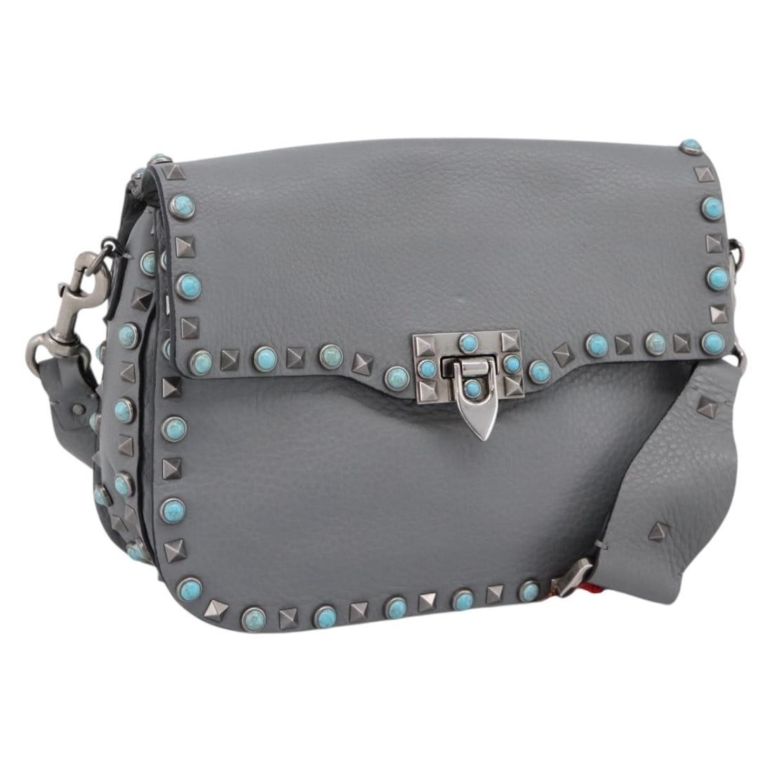 VALENTINO Gray Blue Leather Womens Shoulder Bag Made in Italy: VALENTINO Gray Blue Leather Womens Shoulder Bag Made in Italy Valentino women's shoulder bag in gray and blue leather, made in Italy. This pre-owned bag includes the item only; the item box and dust b