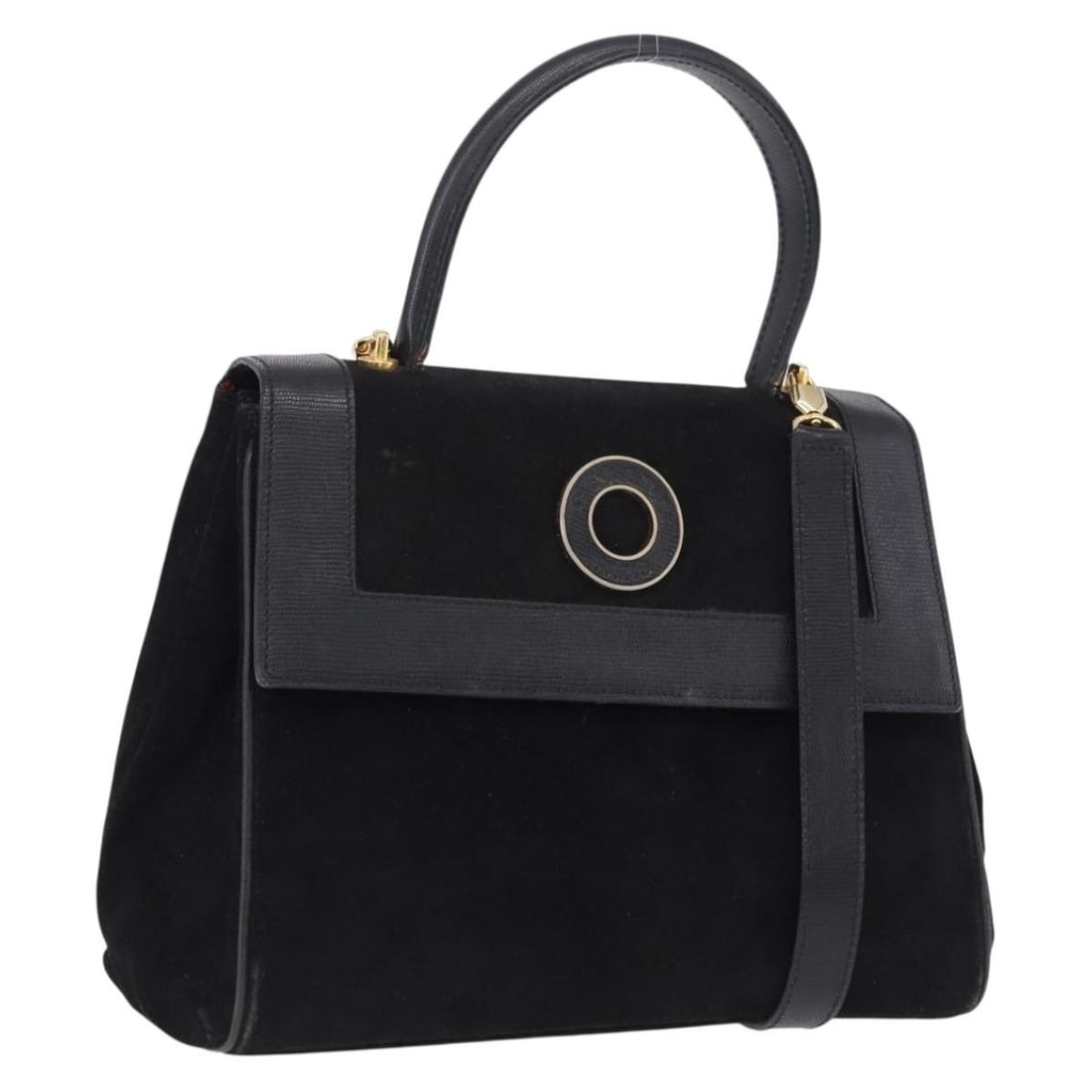 CELINE Black Leather 2way Hand Bag with Shoulder Strap: CELINE Black Leather 2way Hand Bag with Shoulder Strap Celine 2-way handbag in black leather with gold-tone accents. Made in Italy, this women's bag includes a dust bag and shoulder strap. Condition i