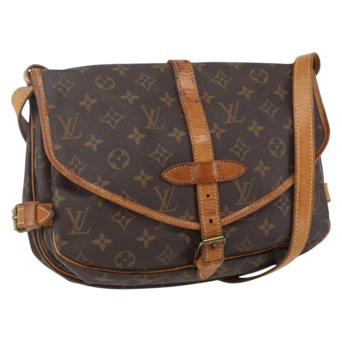 Louis Vuitton M42256 Saumur 30 Monogram Canvas Shoulder Bag: Louis Vuitton M42256 Saumur 30 Monogram Canvas Shoulder Bag Louis Vuitton Saumur 30 shoulder bag in Monogram canvas, made in France. This women's bag includes an adjustable shoulder strap and comes on