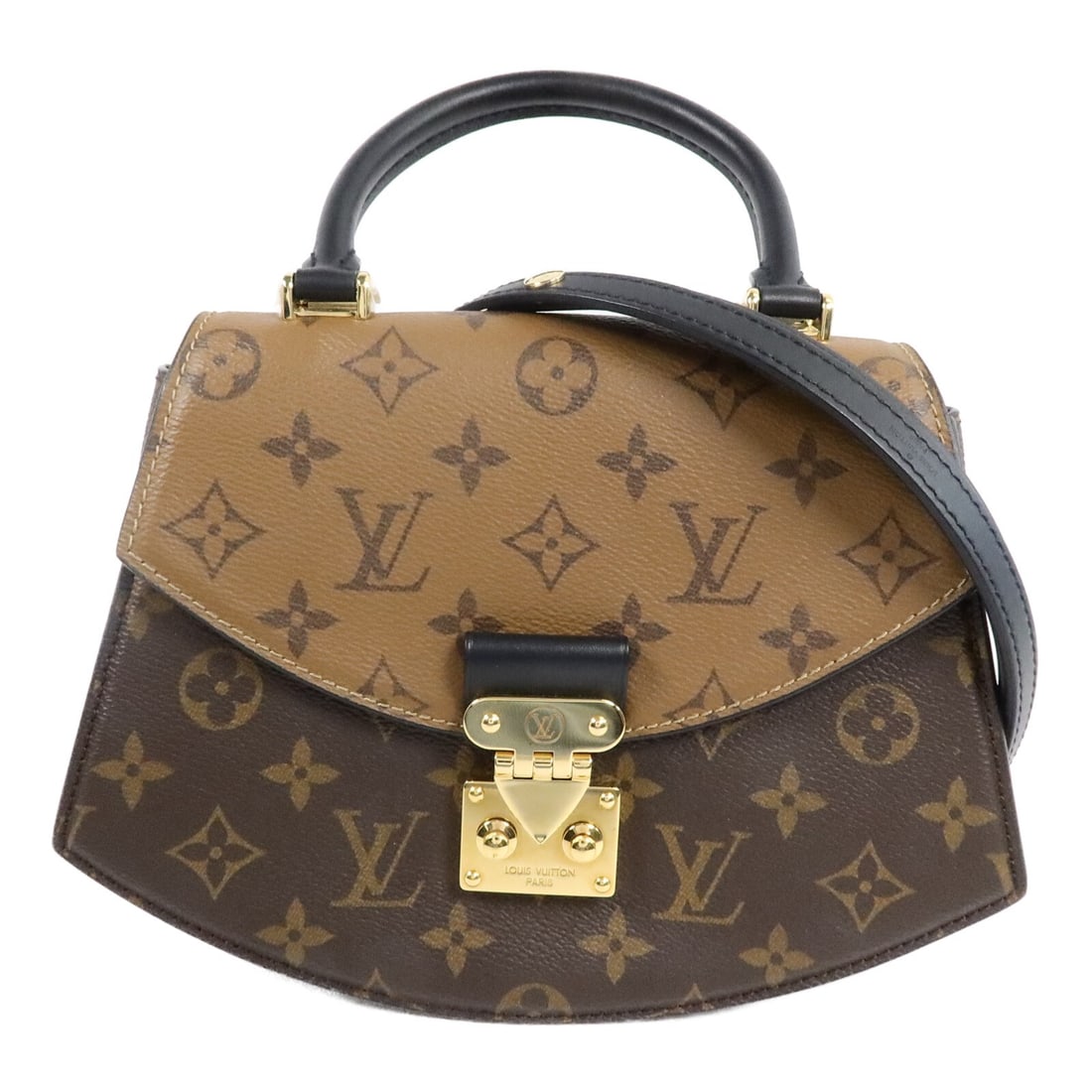 Louis Vuitton Tilsitt M46548 2 Way Shoulder Bag Monogram Reverse: Louis Vuitton Tilsitt M46548 2 Way Shoulder Bag Monogram Reverse Louis Vuitton Tilsitt 2-way shoulder bag in Monogram Reverse PVC coated canvas with a brown, caramel, and black colorway. This women's 