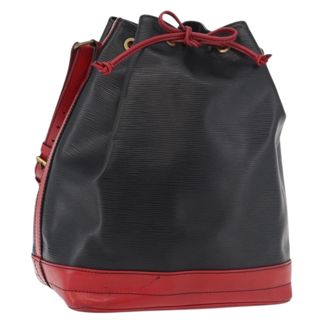 Louis Vuitton M44017 Noe Epi Leather Shoulder Bag Black Red: Louis Vuitton M44017 Noe Epi Leather Shoulder Bag Black Red Louis Vuitton Epi Noe Shoulder Bag in black and red Epi leather, made in France. This women's shoulder bag features a 13.8 in x 13.8 in x 7.