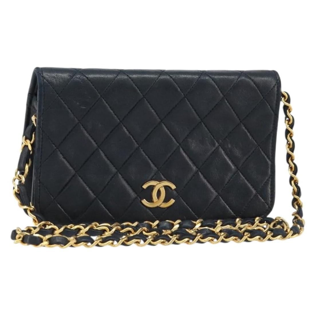 CHANEL CC Black Lamb Skin Chain Shoulder Bag Gold Tone: CHANEL CC Black Lamb Skin Chain Shoulder Bag Gold Tone Chanel Matelasse chain shoulder bag in black lamb skin with gold-tone CC detailing. Made in France for women, this shoulder bag includes only the