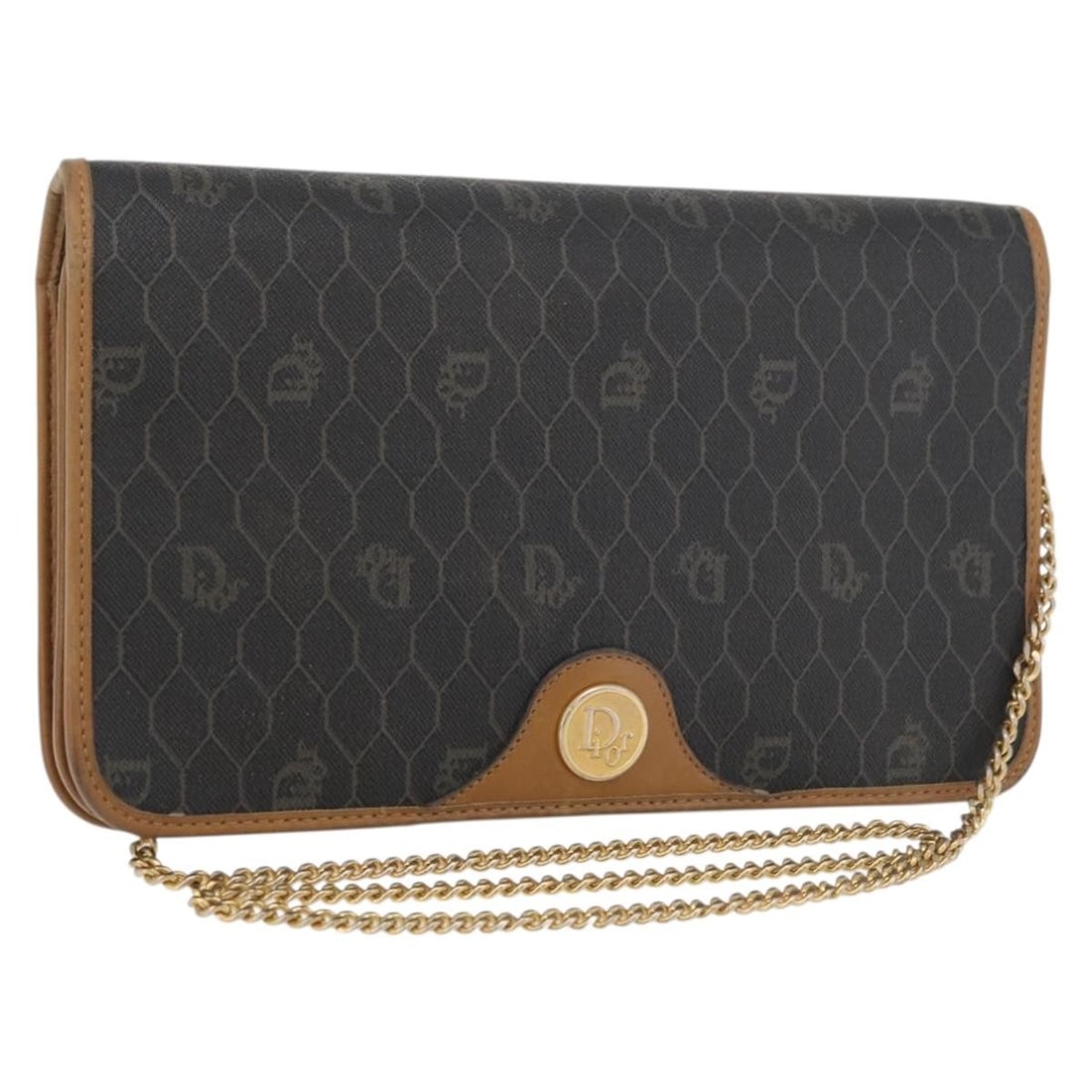 Christian Dior Honeycomb Canvas PVC Shoulder Bag Beige Gold: Christian Dior Honeycomb Canvas PVC Shoulder Bag Beige Gold Christian Dior shoulder bag in beige and gold PVC leather and honeycomb canvas, made in France. The bag measures approximately 25 cm wide, 1
