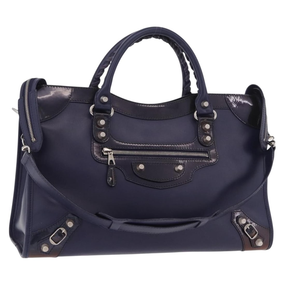 Balenciaga 281770 Giant City Leather 2way Handbag Navy (1 of 18)