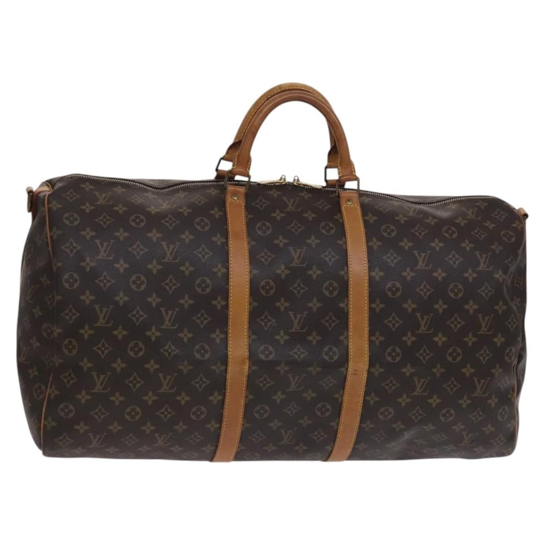 Louis Vuitton M41412 Keepall Bandouliere 60 Monogram Boston Bag: Louis Vuitton M41412 Keepall Bandouliere 60 Monogram Boston Bag Louis Vuitton Keepall Bandouliere 60 Boston bag in Monogram canvas, made in France. This heavily used bag shows visible wear throughout,