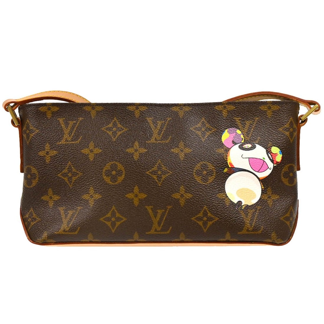 Louis Vuitton Trotteur Monogram Panda Crossbody Bag M51241 Brown: Louis Vuitton Trotteur Monogram Panda Crossbody Bag M51241 Brown Louis Vuitton Trotteur crossbody bag from the Monogram Panda line, featuring brown monogram canvas with leather trim and a zip closure.