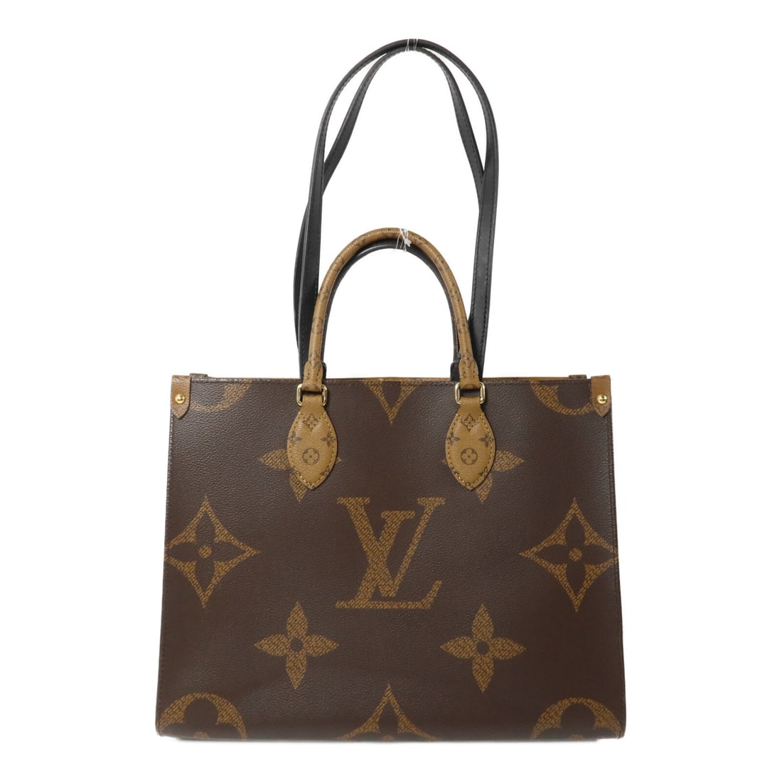Louis Vuitton Onthego MM M45321 Monogram Giant 2 Way Shoulder Bag: Louis Vuitton Onthego MM M45321 Monogram Giant 2 Way Shoulder Bag Louis Vuitton OnTheGo MM 2-way shoulder bag in brown Monogram Giant coated canvas. This women's bag features an open interior with two
