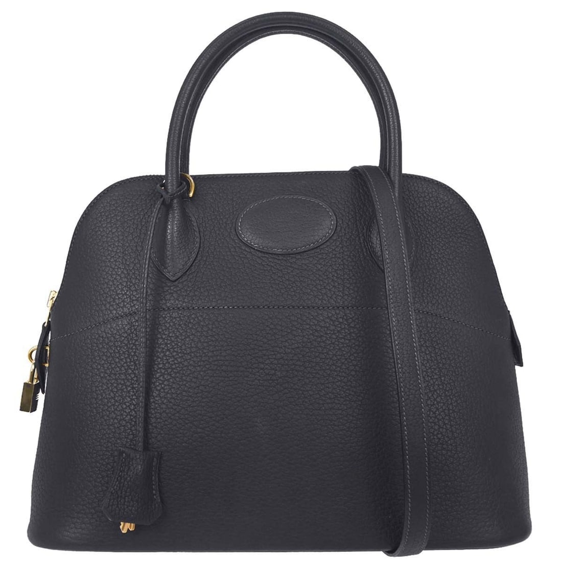 Hermes Bolide 31 Blue Indigo Fjord Leather 2way Satchel: Hermes Bolide 31 Blue Indigo Fjord Leather 2way Satchel Hermes Bolide 31 2-way handbag in Blue Indigo Fjord leather with silver-tone hardware. This satchel features double handles, a zip closure, leat