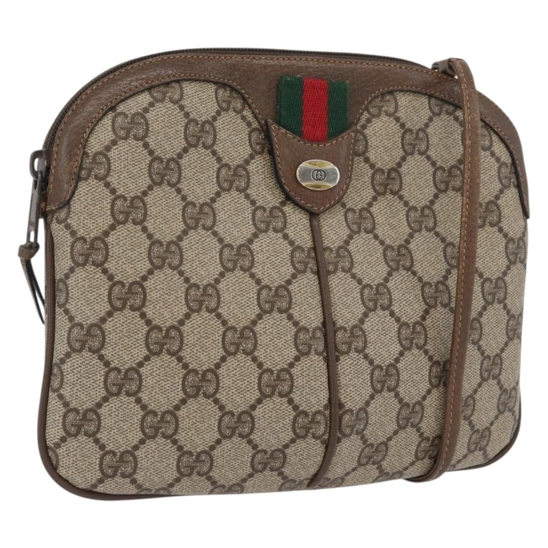 Gucci 904 02 047 GG Canvas Shoulder Bag Beige Gold: Gucci 904 02 047 GG Canvas Shoulder Bag Beige Gold Authentic Gucci shoulder bag from the GG Supreme Web Sherry Line in beige and gold GG canvas. This women's bag is made in Italy and includes only the