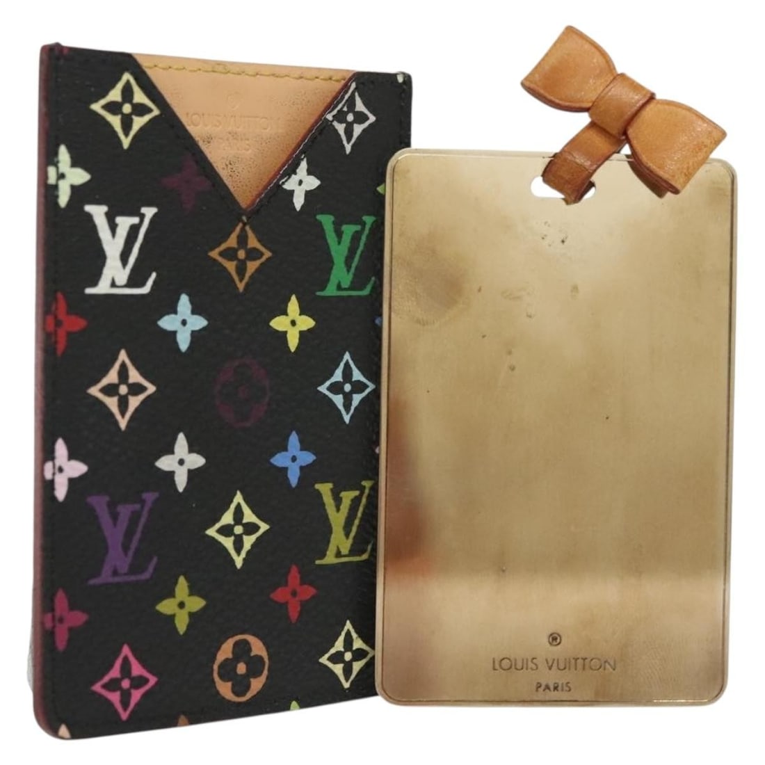 Louis Vuitton M92651 Etui Miroir Black Multicolor Canvas Hand Mirror: Louis Vuitton M92651 Etui Miroir Black Multicolor Canvas Hand Mirror Louis Vuitton Multicolor Etui Miroir hand mirror in black Monogram Multicolor canvas. This women's accessory is made in France and 