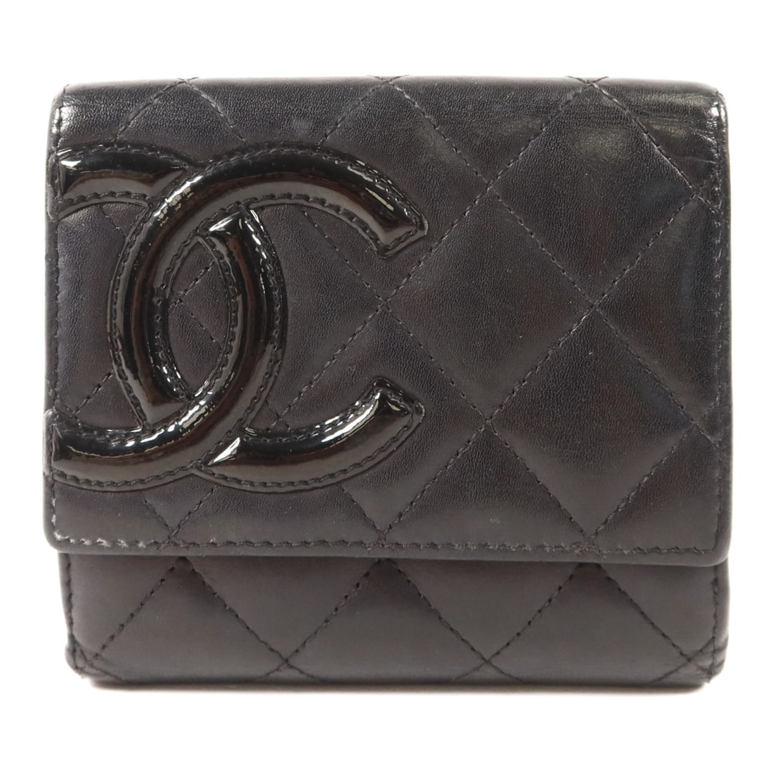CHANEL Cambon A50099 bi fold wallet black calfskin leather: CHANEL Cambon A50099 bi fold wallet black calfskin leather CHANEL CC SHW Cambon bi-fold wallet, model A50099, crafted in black calfskin (cowhide) leather. Designed for women, it features a hook button