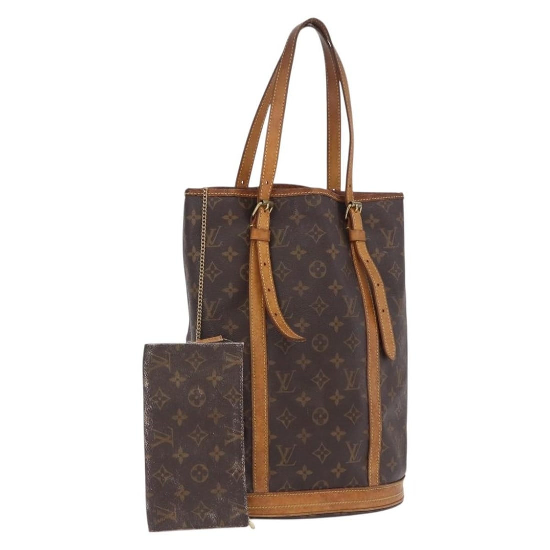 Louis Vuitton M42236 Monogram Canvas Bucket GM Shoulder Bag with Pouch: Louis Vuitton M42236 Monogram Canvas Bucket GM Shoulder Bag with Pouch Louis Vuitton Monogram Bucket GM shoulder bag in Monogram canvas with an included pouch. Made in France, this women's shoulder ba