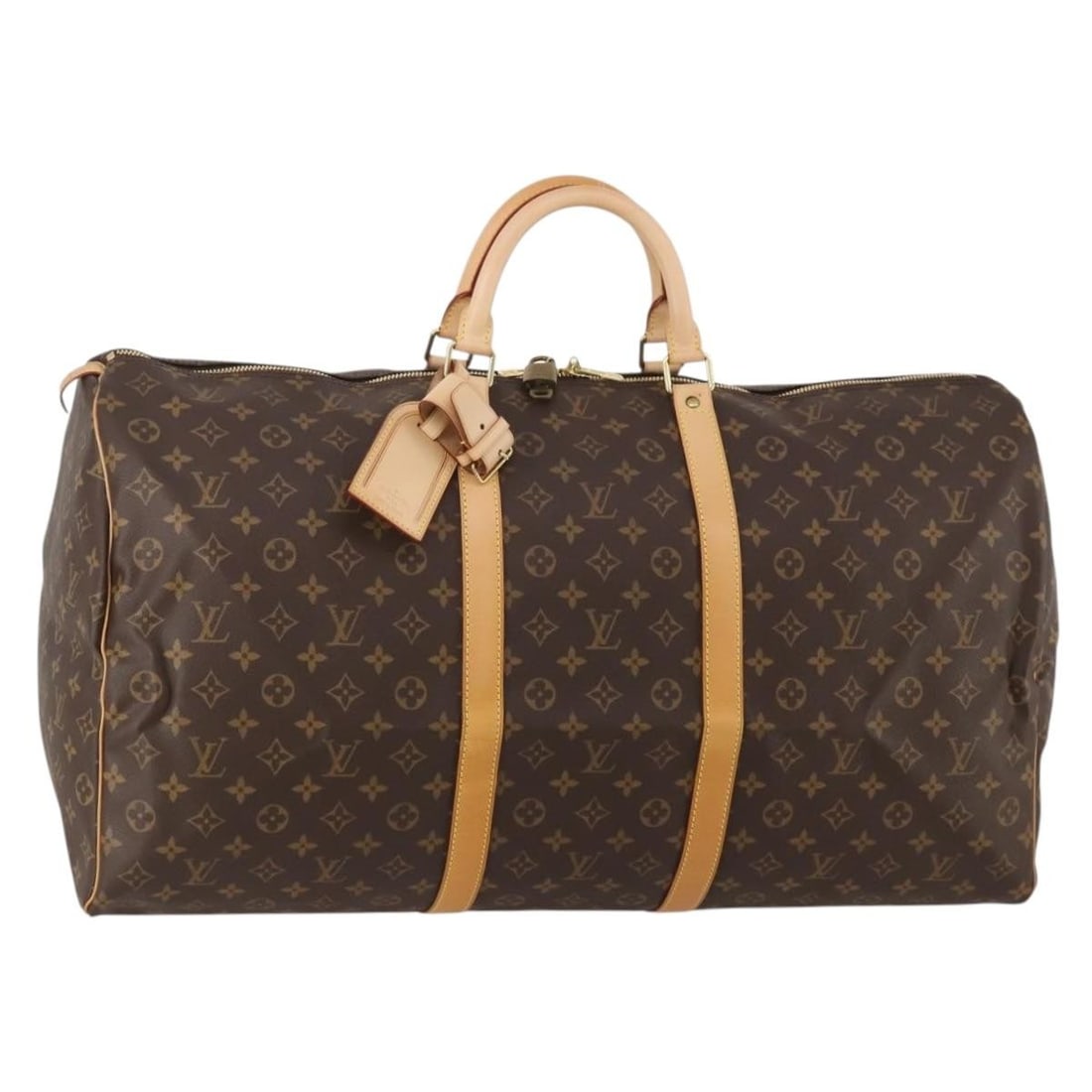 Louis Vuitton Keepall Brown Monogram Canvas Travel Bag: Louis Vuitton Keepall Brown Monogram Canvas Travel Bag Louis Vuitton Keepall in brown monogram canvas with leather trim and a unisex design. This travel bag is made in France and remains in good condi
