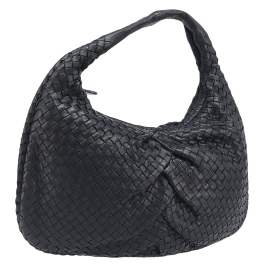 Bottega Veneta 115653 Intrecciato Leather Shoulder Bag Black: Bottega Veneta 115653 Intrecciato Leather Shoulder Bag Black Bottega Veneta Intrecciato hobo bag in black leather with a shoulder bag silhouette. Made in Italy, this women's bag features the Intreccia