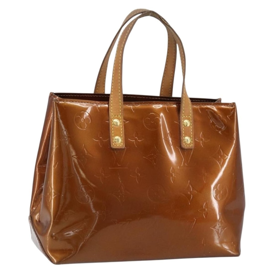 Louis Vuitton Reade PM Bronze Vernis Patent Leather Handbag M91146: Louis Vuitton Reade PM Bronze Vernis Patent Leather Handbag M91146 Louis Vuitton Reade PM handbag in bronze Monogram Vernis patent leather. This women's handbag was made in France and includes only th