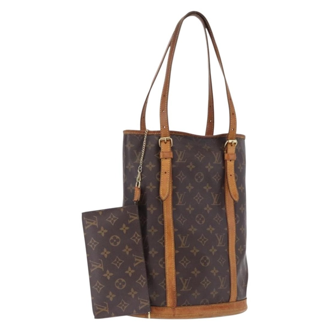 Louis Vuitton M42236 Bucket GM Monogram Canvas Shoulder Bag with Pouch: Louis Vuitton M42236 Bucket GM Monogram Canvas Shoulder Bag with Pouch Louis Vuitton Monogram Bucket GM shoulder bag in Monogram canvas with an adjustable shoulder strap and included pouch. Made in Fr