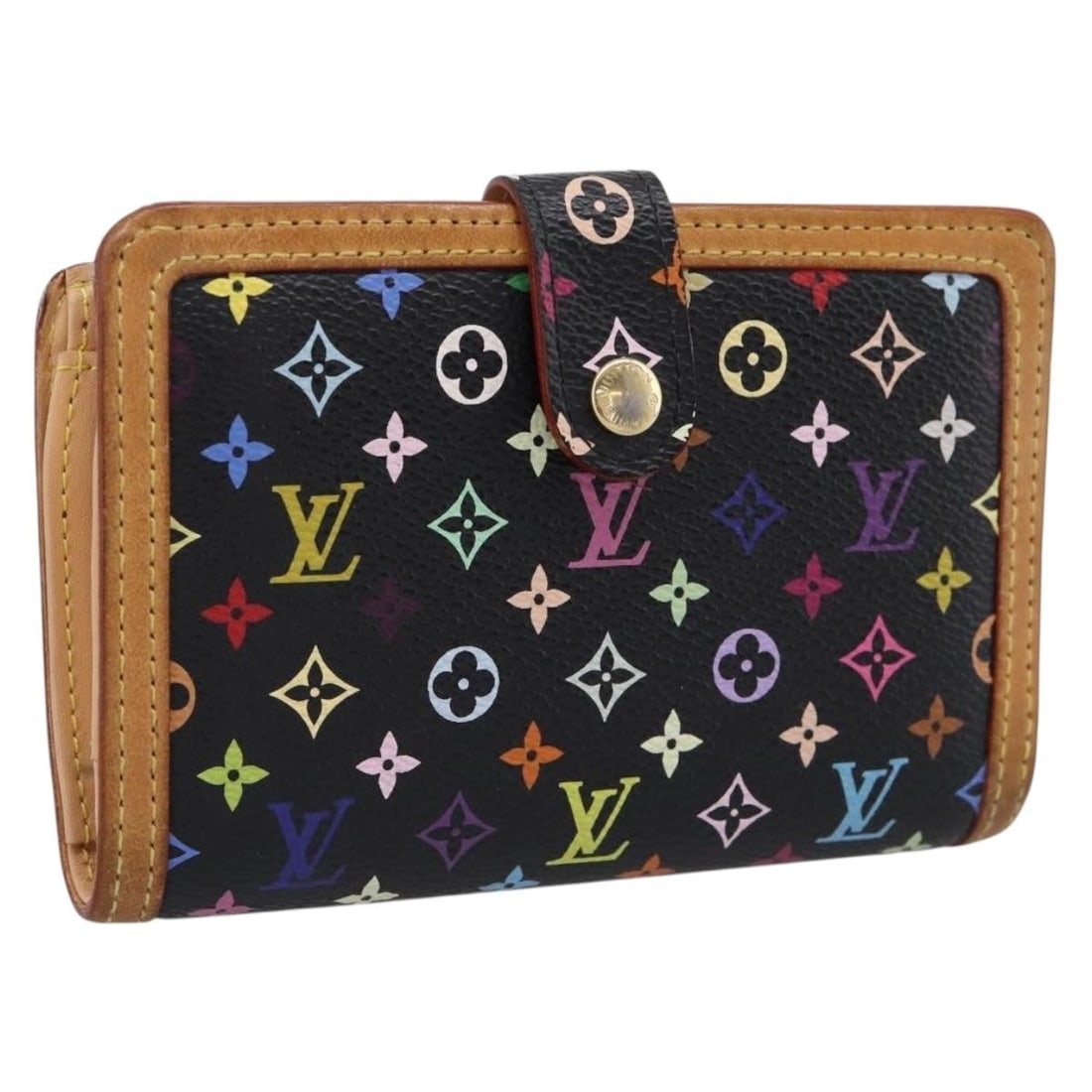 Louis Vuitton M92987 Porte Monnaie Viennois Multicolor Canvas Wallet: Louis Vuitton M92987 Porte Monnaie Viennois Multicolor Canvas Wallet Louis Vuitton Porte Monnaie Viennois wallet in black Monogram Multicolor canvas. Made in France, this women's wallet shows heavy us